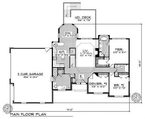 Ranch House Plan 3 Bedrms 2 Baths 1700 Sq Ft 101 1805