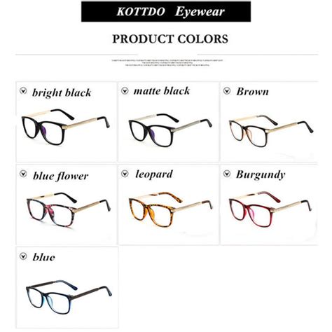 Kottdo Glasses Women Reading Eyeglasses Frame Men Square Glasses 0088 Fuzweb