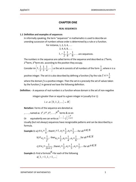Applied Math II (DMU) | PDF | Sequence | Function (Mathematics) 