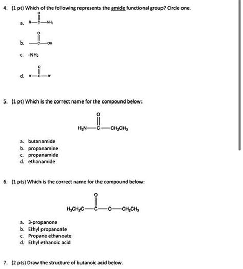 Video Solution Which Of The Following Represents The Amide Functional