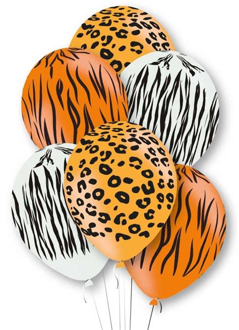 6 Ballons En Latex Safari 27 5cm Party Fr