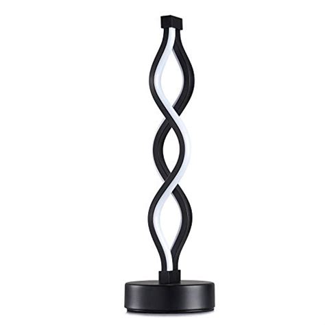 NuÜr Infinity Spiral Led Table Lamp Black Dimmable Metallic Bedside Lamp With Touch Controller