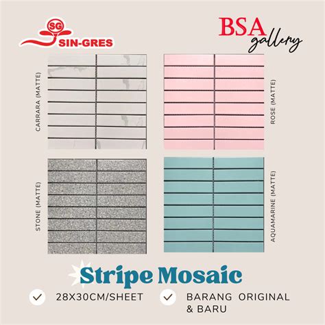 Jual KERAMIK MOZAIK PERSEGI PANJANG MOSAIC TILE DINDING LANTAI DAPUR