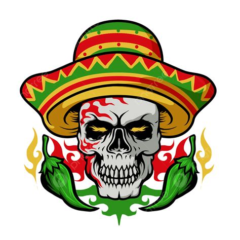 Pimenta De Tatuagem De Caveira Mexicana De Cinco De Maio PNG Caveira