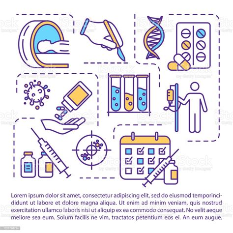 텍스트와 암 치료 개념 아이콘입니다 화학 요법과 수술 방사선 치료 Ppt 페이지 벡터 템플릿입니다 종양학 약물 치료 브로셔 잡지