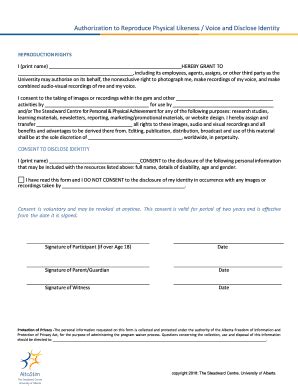 Fillable Online Authorization To Reproduce Physical Likeness Voice