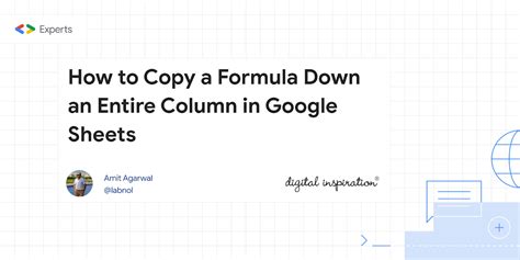 How To Copy A Formula Down An Entire Column In Google Sheets