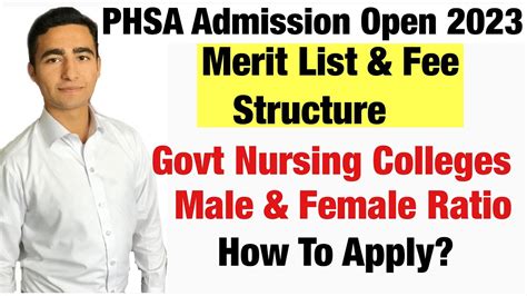 Phsa Admission Bsn Kpk Govt Nursing College Admission Merit And