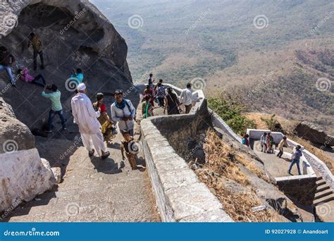 Pilgrims at Mt Girnar editorial stock photo. Image of junagadh - 92027928