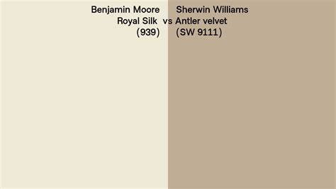 Benjamin Moore Royal Silk 939 Vs Sherwin Williams Antler Velvet SW