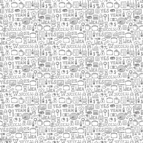 Doodles Seamless Pattern Vector Set Stock Illustration Download Image