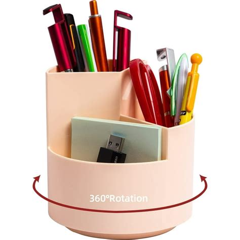 Desk Pencil Pen Holderrotating Pen Holderdesktop Storage Pen Organizers Stationery Supplies 3