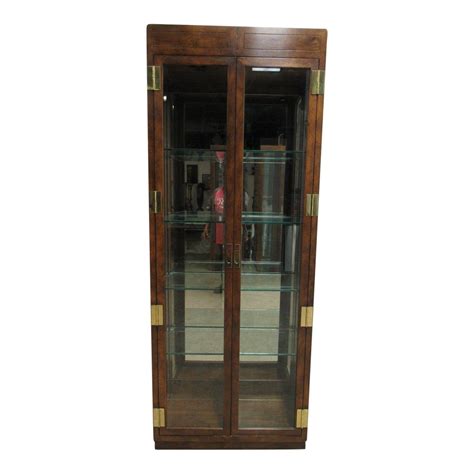 Henredon Campaign Scene One Curio Display Cabinet Chairish Display Cabinet China Cabinet