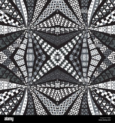 Ethnic Motifs Kaleidoscope Pattern Patchwork Style Stock Vector Image