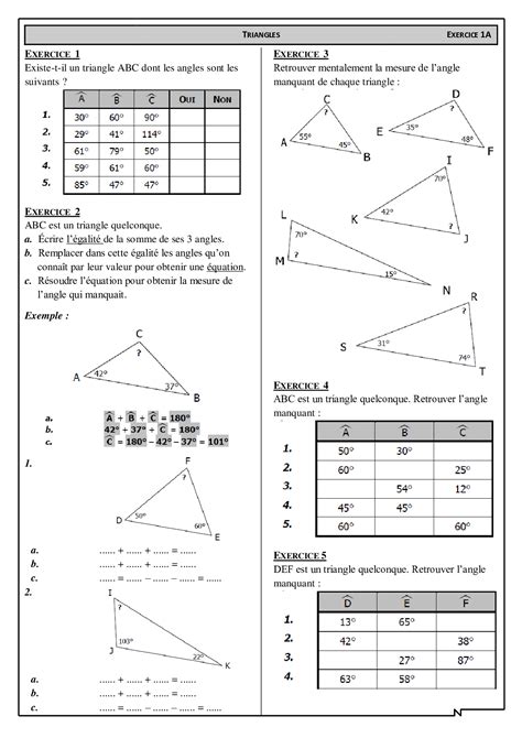 Somme Des Angles D Un Triangle Quelconque Exercices AlloSchool