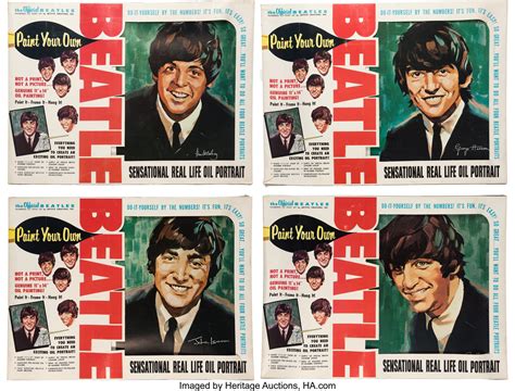 The Beatles Original Paint By Number Set Of Four In Package 4 Lot