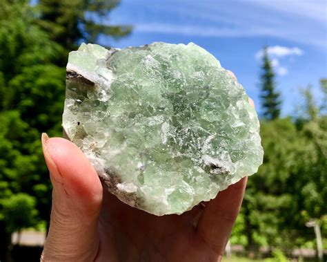 G Green Fluorite Crystal Cluster Mineral Display Specimen