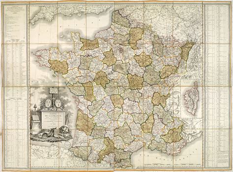 Carte de la France Divisée en 83 Départements et Subdivisée en