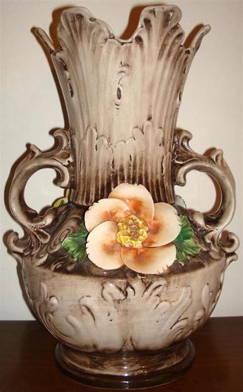 Capodimonte Porcelain Vintage Capodimonte Flower Vase Purple Pink