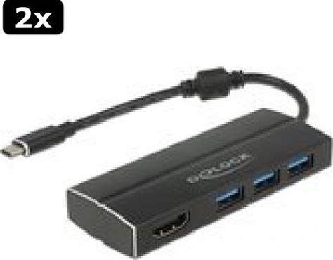 X Premium Usb C Naar Hdmi En X Usb A Adapter Met Dp Alt Mode K