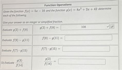 Solved Function Operationsgiven The Function F X 5x 10 ﻿and