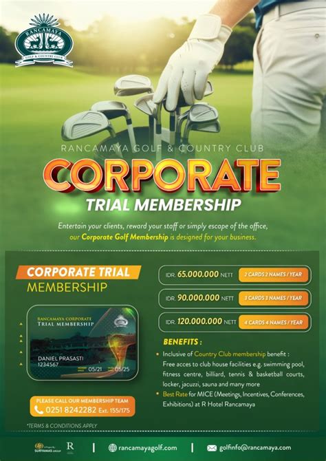 Corporate Trial Golf Membership Rancamaya Golf Country Club