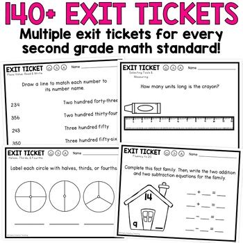 Nd Grade Math Exit Tickets Slips Assessment Bundle Tpt