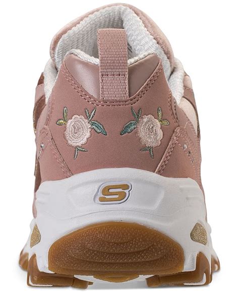 Skechers Womens Dlites Rose Blooms Walking Sneakers From Finish