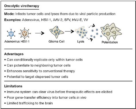 Examples Advantages And Limitations Of Oncolytic Virotherapy