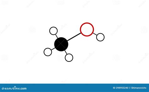 Methanol Molecule Structural Chemical Formula Ball And Stick Model Isolated Image Methyl