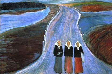 Three Women Are Walking Down The Road With Their Backs To Each Other