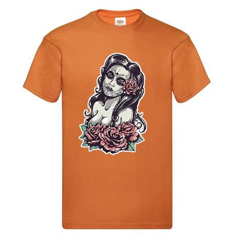 Tee Shirt Personnalisé Manches Courtes Orange 100 Coton 145g Motif