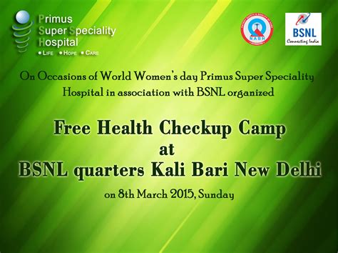 free‬ health check up camp ‪#‎Primus‬ Super Specialty Hospital Chandragupta Marg Chanakyapuri ...