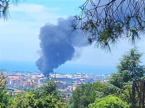 Incendio Nella Zona Industriale Di Salerno Rogo Distrugge Deposito