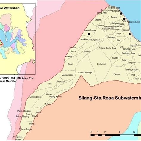 Map Of The Silang Sta Rosa Subwatershed Showing The Barangays Marked