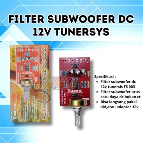 Jual Kit Filter Subwoofer Dc V Tunersys Kit Filter Subwoofer Tunersys