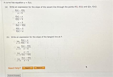 Solved A Curve Has Equation Y F X A Write An Expression