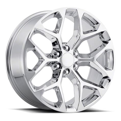 Silverado 1500 Chevy Snowflake Replica Chrome 6 Lug Wheel 20x9 27mm Offset 19 25 Silverado