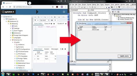 Cara Koneksi Database Postgresql Ke Visual Basic 6 Untuk Menampilkan