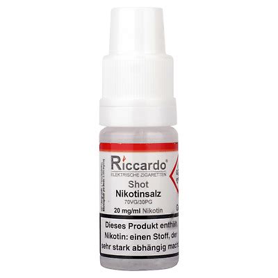 E Liquid Riccardo Nikotin Shot Ml Mg Ml Nikotinsalz