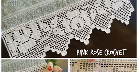 Pink Rose Crochet Barrado Rosa Real Em Croch Fil