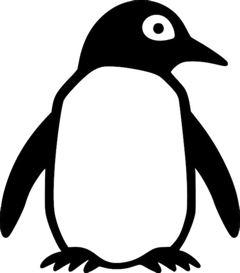 Premium Vector Penguin Black And White Isolated Icon Vector Illustration