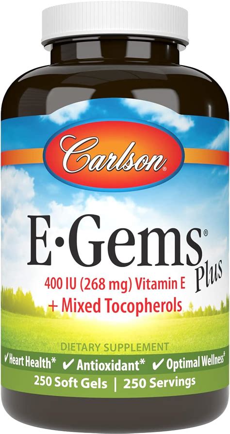 Amazon Carlson E Gems Plus Natural Vitamin E 400 IU Supports A