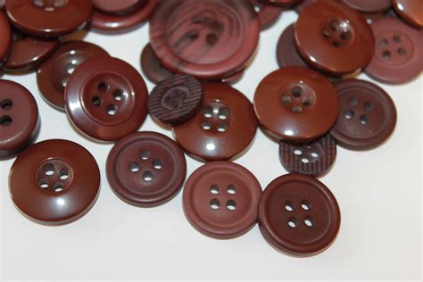 Brown Buttons 50 Dark Brown Color Assorted Buttons For Arts Etsy