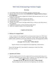 Glaud Professional Paper Worksheet Docx Nr Week Professional