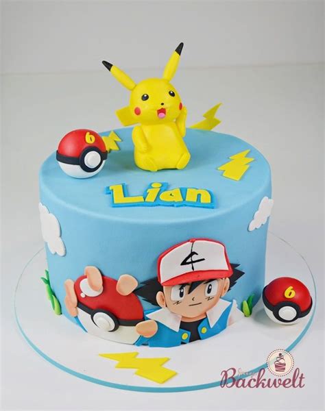 Eine Pokemon Torte Mit Pikachu Und Ash Jennys Backwelt Pokemon