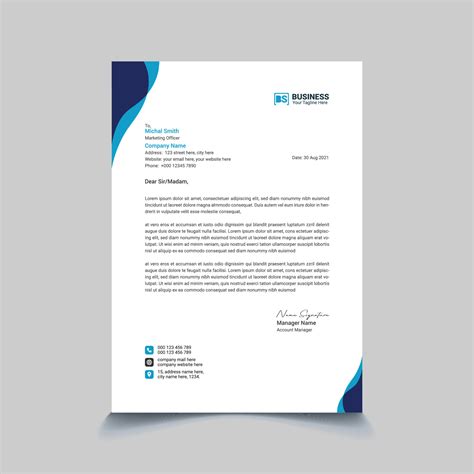 Corporate business letterhead design template 14854244 Vector Art at ...