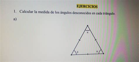 Solved EJERCICIOS 1 Calcular la medida de los ángulos desconocidos en