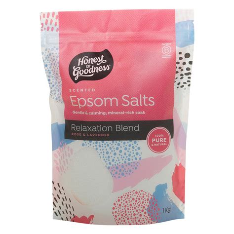 Honest To Goodness Epsom Salts 1kg Relaxation Blend With Rose And Laven Health Nuts Australia