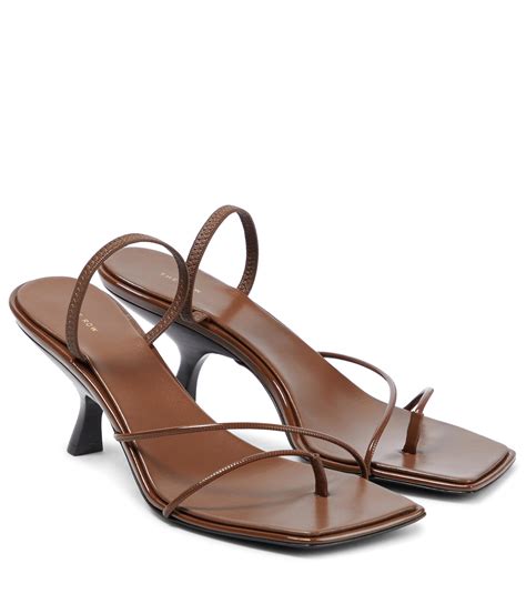 The Row Rai Leather Sandals In Brown Lyst